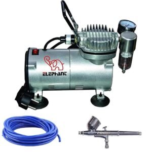 Elephant Mini Air Compressor AS-18 WITH Airbrush AB-19 With PU Pipe
