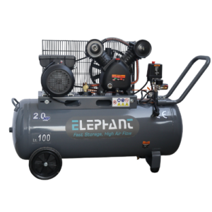 Elephant 2 HP Lubricated Air Compressor with 100% Copper Winding Motor Tank Capacity 100 Liter.(AC-100)