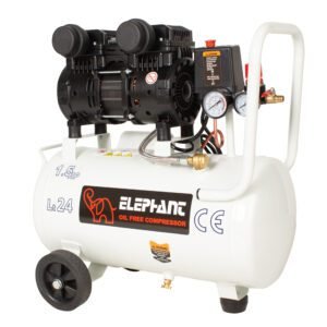 Elephant 1.5 HP Oil Free & Noiseless Air Compressor 24 Litre 100% Copper Winding (AC24DC).