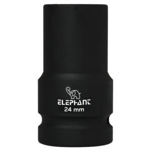 Elephant 1" Square Drive 6-Point STD Impact Sockets Size 24mm, Length 90mm
