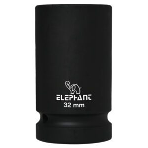 Elephant 1" Square Drive 6-Point STD Impact Sockets Size 32mm, Length 90mm
