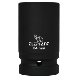 Elephant 1" Square Drive 6-Point STD Impact Sockets Size 34mm, Length 90mm