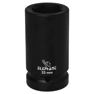 Elephant 1" Square Drive 6-Point STD Impact Sockets Size 33mm, Length 90mm