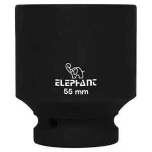 Elephant 1" Square Drive 6-Point STD Impact Sockets Size 55mm, Length 90mm