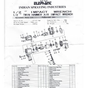 Elephant 1/2" Impact Wrench IW-02 Spare Part
