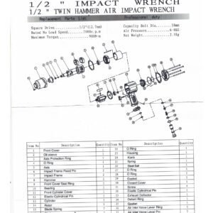 Elephant 1/2" Impact Wrench IW-02 CM Spare Part