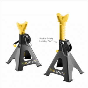 ELEPHANT 3 TON Steel CAR Jack Stand with Heavy Duty SELF Locking Ratchet Handle (Automotive) (Set of 2 Pieces)