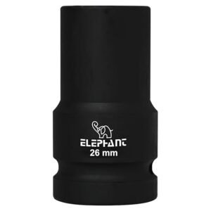 Elephant 1" Square Drive 6-Point STD Impact Sockets Size 26mm, Length 90mm