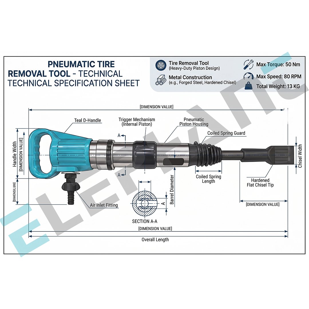 Elephant Heavy Duty Tyre Pneumatic Hammer, 50 Nm Torque Power (PH