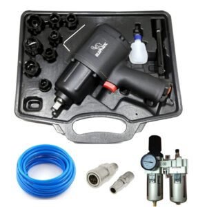 Combo of Elephant 1/2" inch Impact Wrench (IW-02), PU Pipe, 2 Set Connector and 1/2 inch FRL