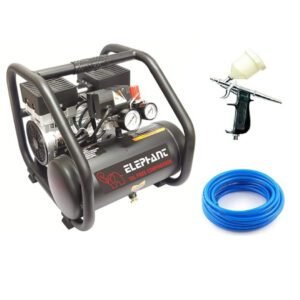 Elephant Oil free and Noiseless Air Compressor 6 Ltr. and 60 ml Artmaster Air Brusher with PU Pipe ad Fittings (AC 6L - AC 60)