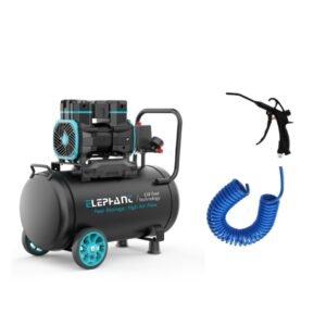Elephant 2 HP Oil Free & Noiseless Air Compressor 50 Litre 100% Aluminium Winding with Air Blow Gun ABG-04, PU Pipe and Fittings.(AC50DC-AL-ABG04)