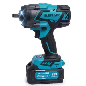 Elephant Heavy Duty 20V Cordless Impact Wrench with 2 Batteries  | Build-In LED Lights | Forward & ReverseSwitch BW-1000.