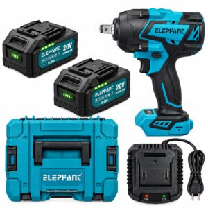 Elephant Heavy Duty 20V Cordless 1/2" Impact Wrench with 2 Batteries | Build-in LED Lights | 1000 NM Torque | Forward & Reverse Switch BW-1000