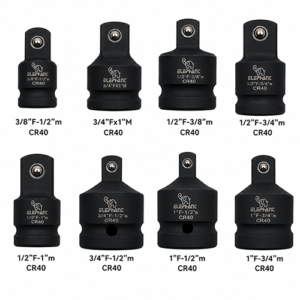 Elephant Impact Socket Adapter and Reducer Use with Impact Wrenches and Drills in Auto and Impact Driver Construction Work (SET OF 8).
