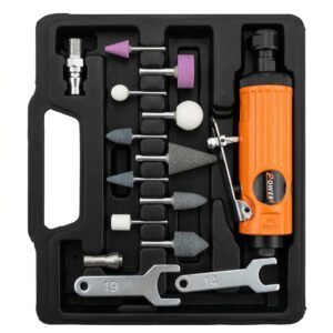 ELEPHANT Series Power Mini Die Grinder Kit, 1/4-Inch (6 mm) Pneumatic Air Die Grinder with Grinding & Polishing Accessories, Compact Rotary Tool Kit for Nail Art, Carving, Deburring, Polishing & Finishing