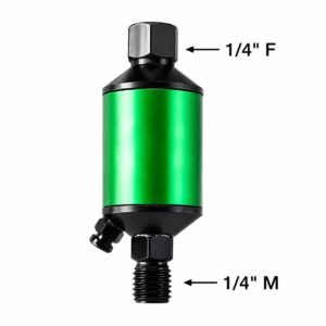 Painter Spray Gun (label) Regulator Air Filter – 1/4 Inch Air Compressor Water & Oil Separator, Moisture Filter, Air Line Filter for Spray Paint Gun & Pneumatic Tools