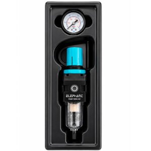 Elephant EAW-2000-02 1/4 Inch Air Filter Regulator with Pressure Gauge, Pneumatic FR Unit, 10 Bar / 150 PSI, Compressed Air Line Moisture & Particle Filter
