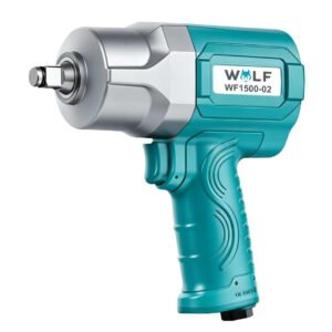 WOLF 1/2 Inch Pneumatic Air Impact Wrench, WF 1550-02, 1550 Nm Max Torque, Twin Hammer Mechanism, 8500 RPM Free Speed, 20 mm Bolt Capacity, 1/4 Inch Air Inlet, Heavy Duty Workshop Tool