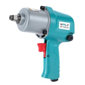 WOLF 1/2 Inch Pneumatic Air Impact Wrench, WF 1200-02, 1200 Nm Max Torque, Twin Hammer Mechanism, 8500 RPM Free Speed, 20 mm Bolt Capacity, 1/4 Inch Air Inlet, Heavy Duty Impact Wrench
